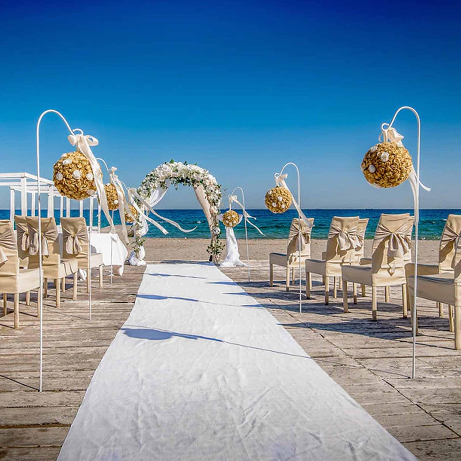 Chemin d'Allée pour Cérémonie de Mariage Largeur 1m/1.2m Chemin d'Allée Blanc pour Décorations d'Eglise de Mariage en Plein Air (Blanc)