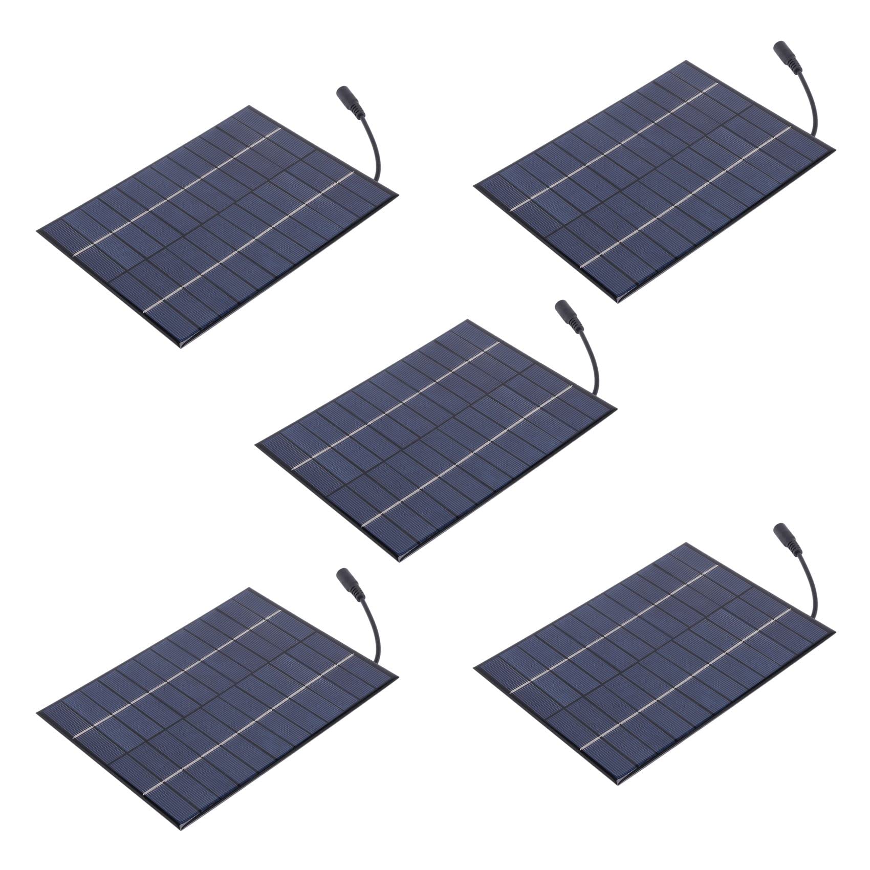 Jnchdghwa Black 5X 12V 5.2W Mini Solar Panel Polycrystalline Solar Cells Silicon Epoxy Solar Diy Module System Battery Charger + Output