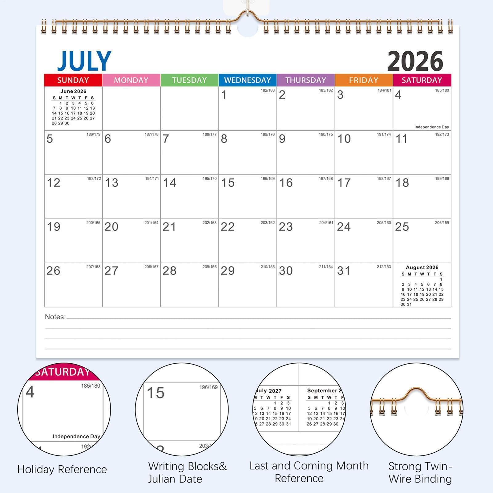 Wandkalender 2026-2027 Planer Von Juli 2026 Bis Dezember 2027 | 18-Monats-Familienkalender Geeignet für Ihre Terminplanung, Organisation, Planung und Terminkoordination Ihrer Termine