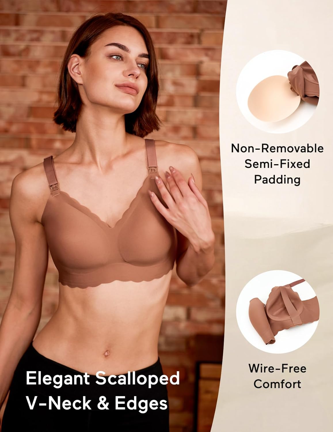 Lupantte Nursing Bras for Breastfeeding Comfort Maternity Bras for Pregnancy Seamless Bralettes with Extra Extender - Image 4