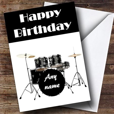 amazon com drum kit drummer personalized birthday greetings greetings card office products