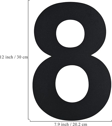 Miniatura 2 de BetLight Números de casa grandes modernos, 12 pulgadas de alto, de acero inoxidable, flotante, número de dirección para exteriornegronúmero 8