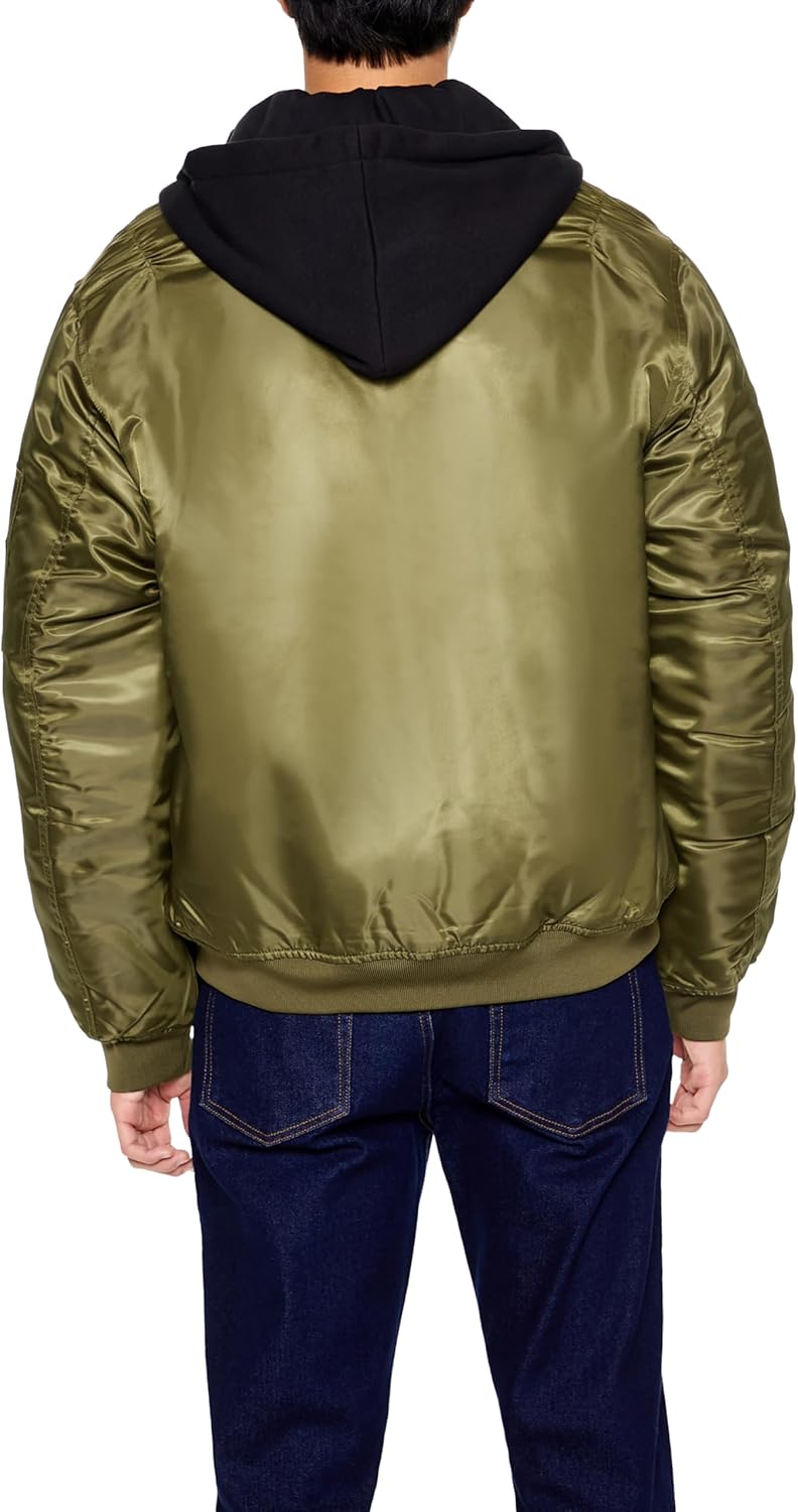 Forever 21 mens Hooded Cargo Bomber Jacket - Image 4