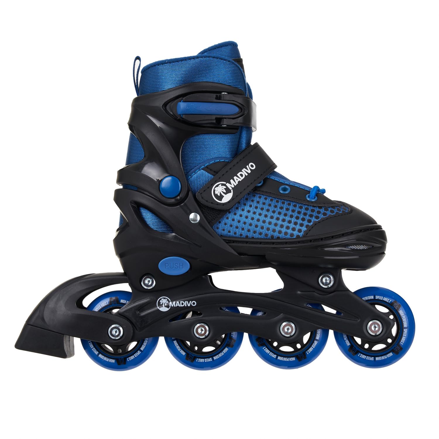 Madivo Horizon Boy Inliner VERSTELLBAR | ABEC-5 Kugellager Inlineskates | für Herren - Jugendliche - Kinder | Schwarz/Blau | Größen: 30-33, 34-37, 38-41 (M (34-37))