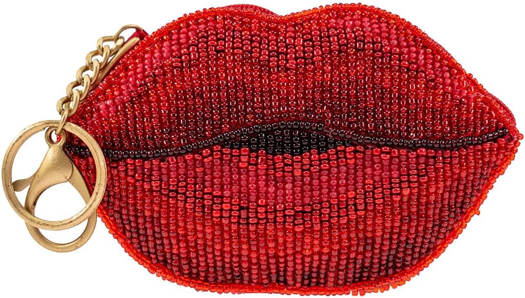 Womens Glammed Up Theme Coin Purses, Crossbody Bags for Women, Coin Purse with Zipper Pull, Handmade Design, Women's Fashion, Small Purse, Multi, One Size
