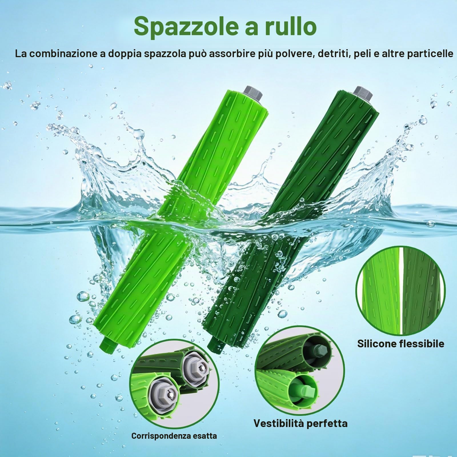Ricambi per robot aspirapolvere iRobot Roomba Max 705 Combo/706 Combo Accessori 22 pezzi 2 set di spazzole a rullo, 4 filtri, 6 spazzole laterali, 2 mop a rullo, 4 sacchetti