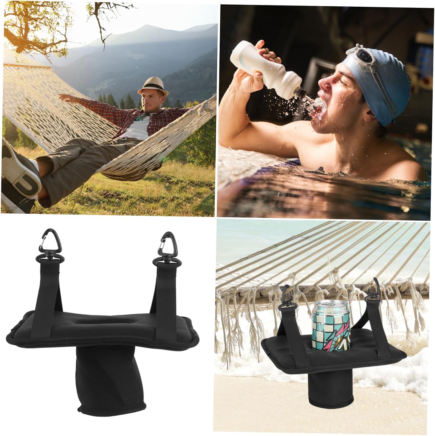 Amosfun 2pcs Nylon Floating Drink Holder Multi-Function Pool Cup Holder for Beer Beverages Stable Wear-Resistant for Fun Easy to Use Drink Floats