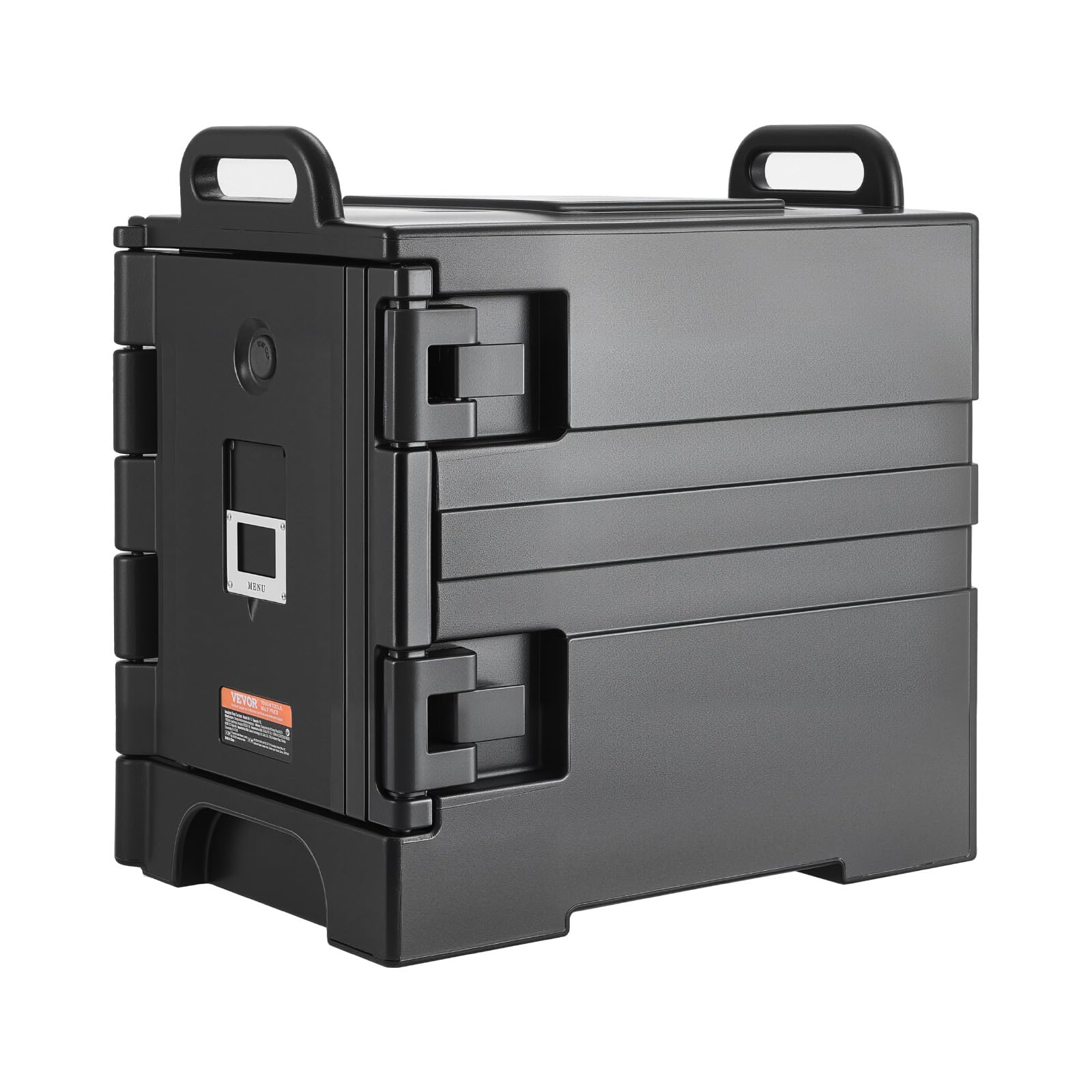 VEVOR Caja Térmica para Alimentos con Aislamiento de 75 L para Catering, Caja para Alimentos con Hebillas Dobles, Carga Frontal con Asas, con Ruedas para Restaurantes, 650x450x815 mm (Sin Bandeja)