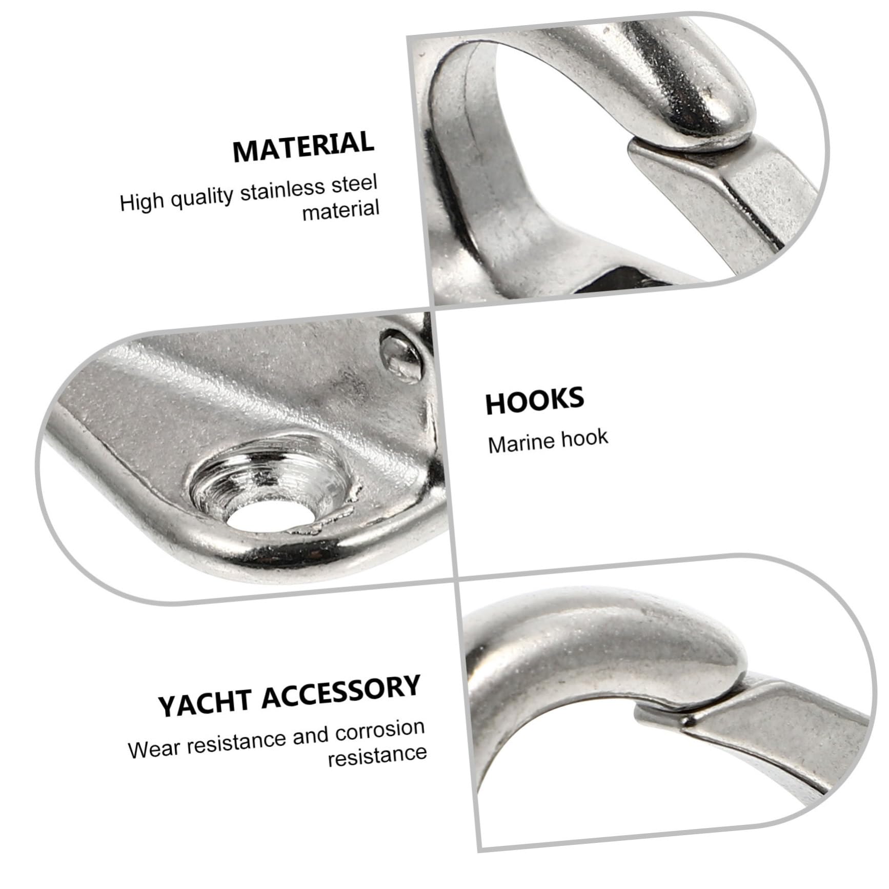 HANABASS Kotflügelhaken Boot zubehör Boat Accessories Schmutzbrett-Haken notwendige Schmutzbretthaken Dirt Board Haken tragbare Jachthaken Schiffshaken Rostfreier Stahl
