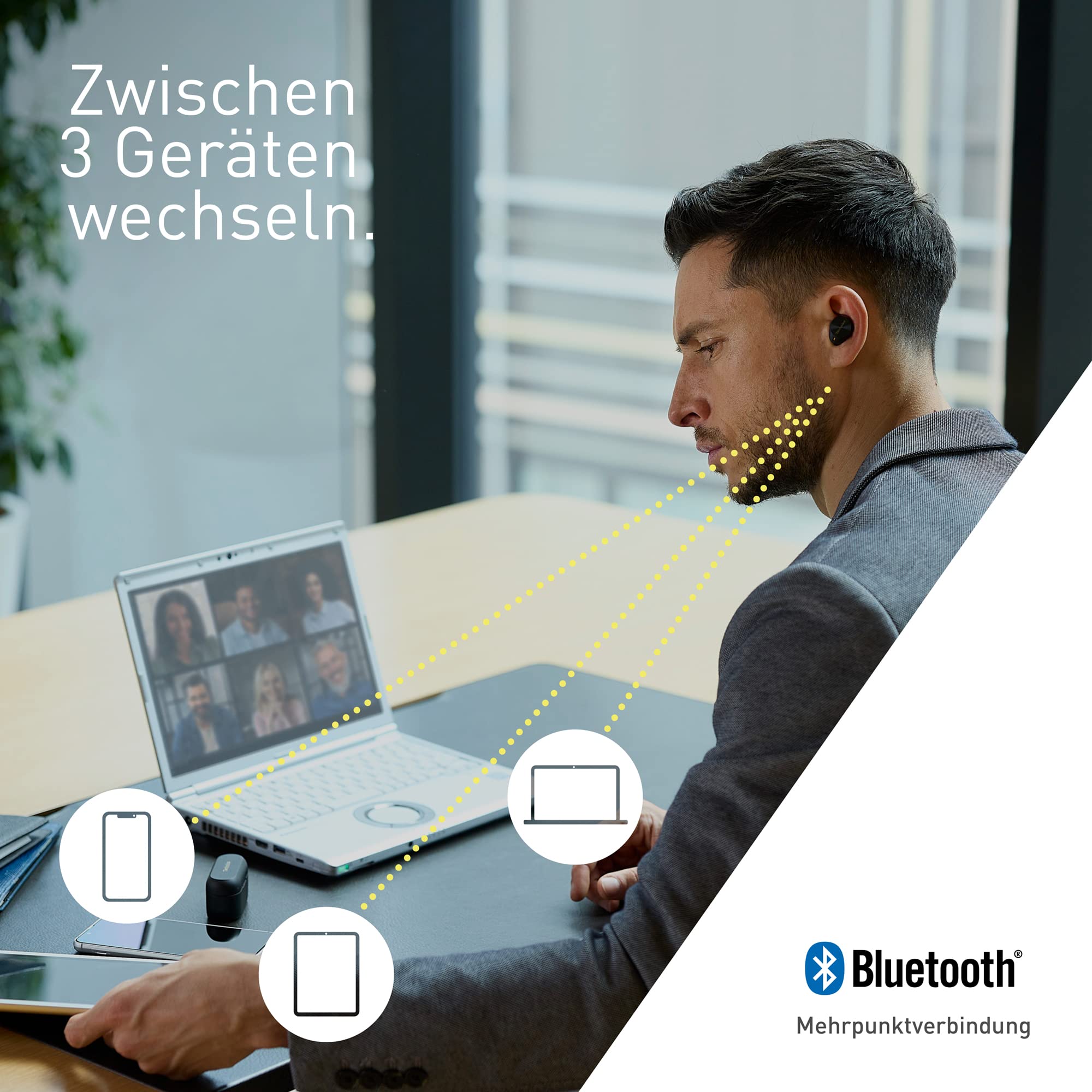 Technics EAH-AZ80E-K Kabellose Kopfhörer mit Geräuschunterdrückung, komfortable In-Ear-Kopfhörer, Kopfhörer mit integriertem Mikrofon, anpassbare Passform, bis zu 7 Stunden Spielzeit, Schwarz