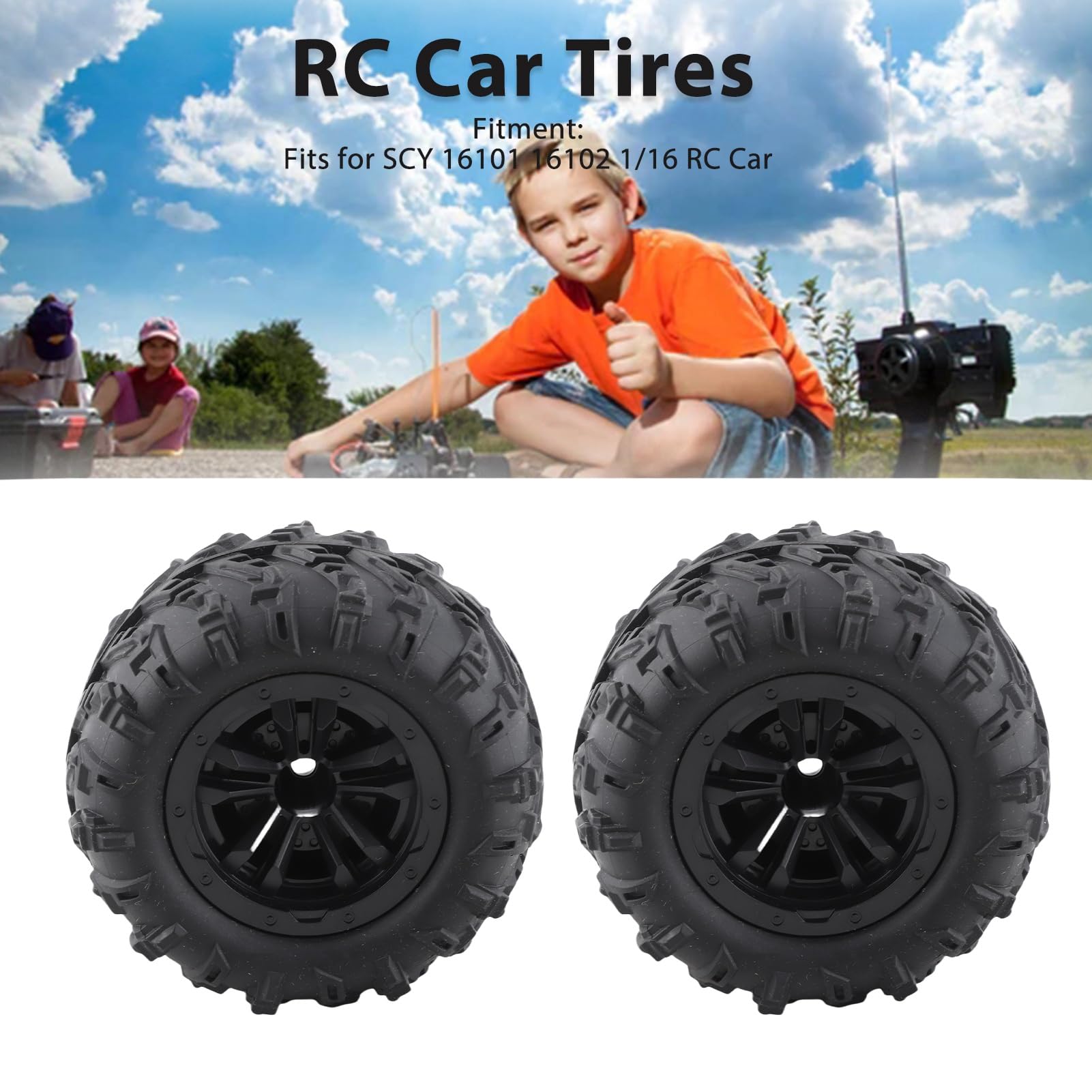 2 Pezzi 85mm RC Pneumatico 47mm Larghezza 12mm Adattatore
