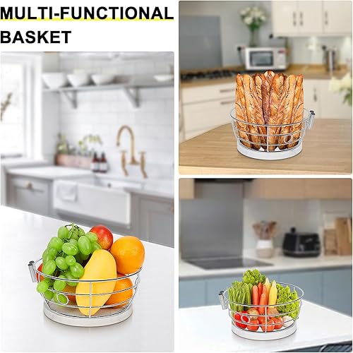 Miniatura 6 de Livabber Cesta de frutas para encimera con colgador de plátano, moderno almacenamiento de frutas y verduras, con soporte para árbol de plátano para