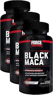 Force Factor Black Maca Root Vitality Supplement for Men with Superior Absorption and Power,