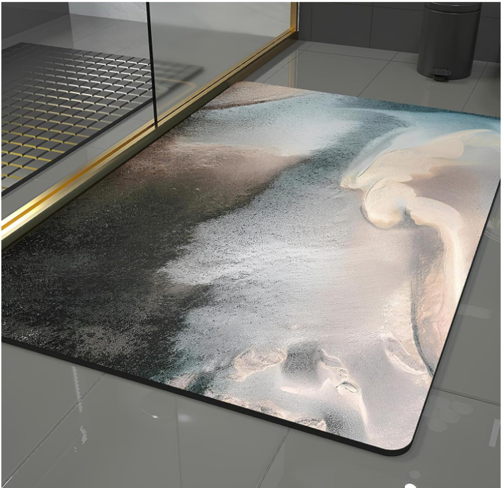 Tapis de bain pierre de diatomite 60x90 cm - Super absorbant et antidérapant - Living123 - Gamm vert