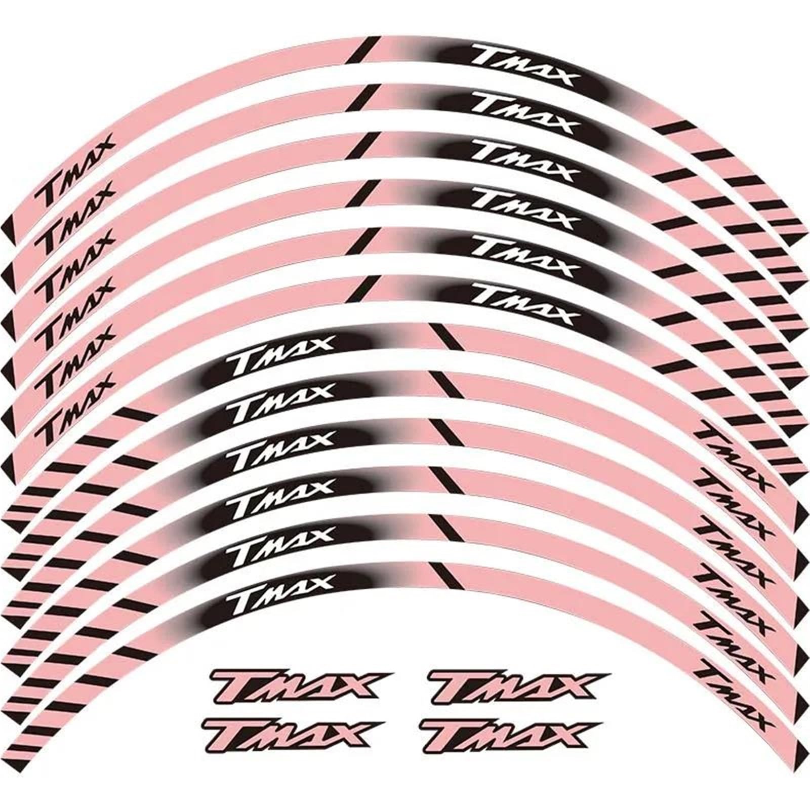 12 Strips Motorcycle Reflective Decals Wheels Moto Rim Stickers Styling Protection Sticker for Yamaha T MAX(Color24)