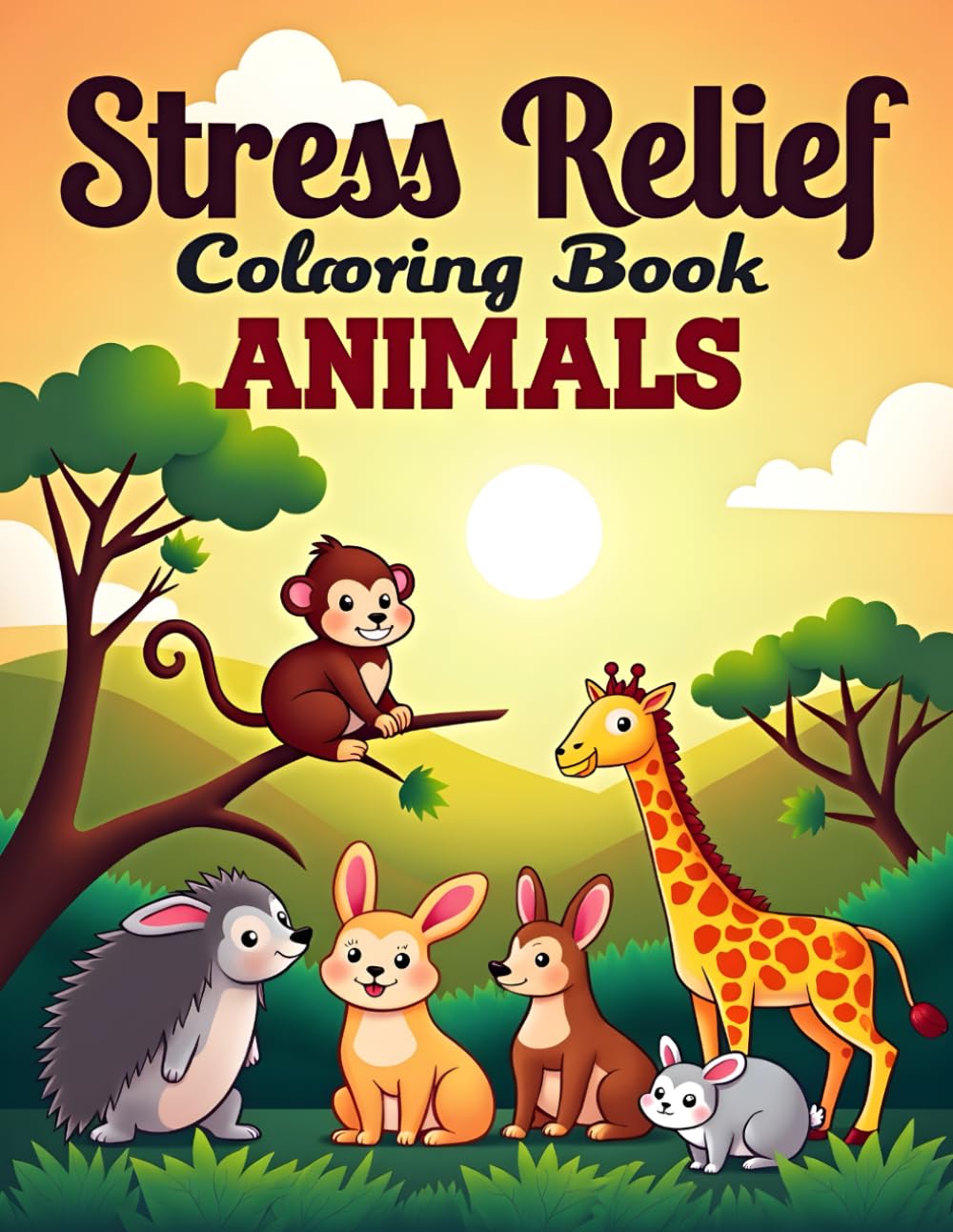 Stress Relief Coloring Book - Animals