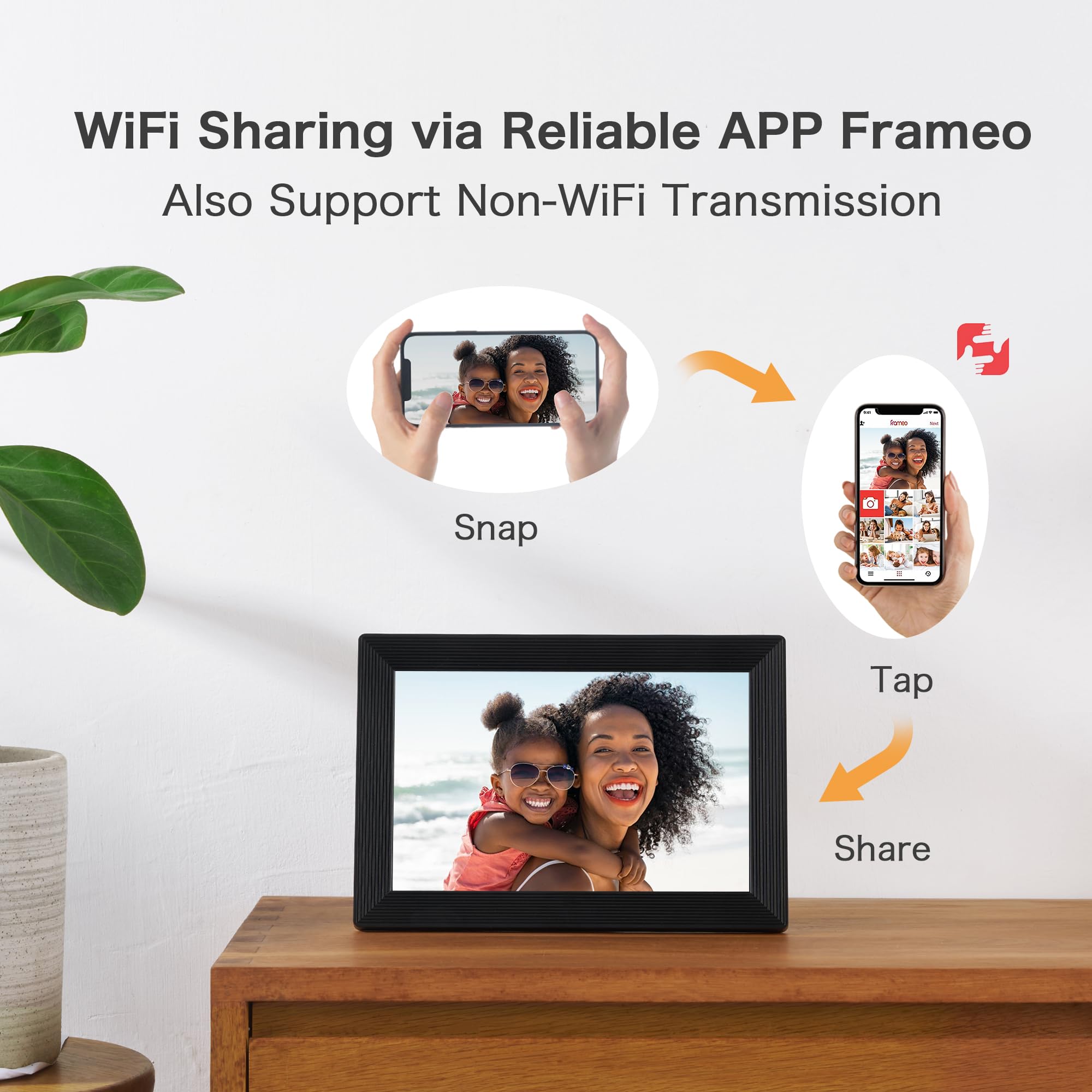 Fraeo WiFi Digital Photo Frae - 10.1 Inch 1280x800 HD IPS Touch Screen Digital Picture Frae