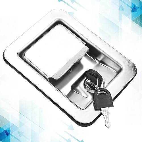 Miniatura 8 de ViaGasaFamido Pestillo de paleta, caja de herramientas, bloqueo de panel de pala, reemplazo de un solo punto, pestillo de acero inoxidable, kit de