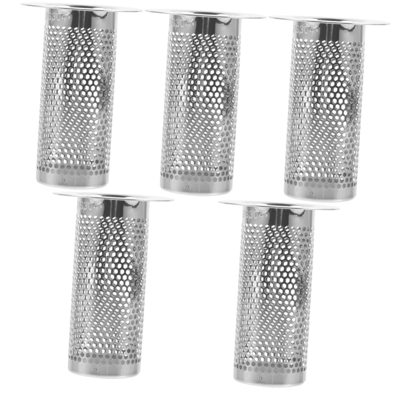 HOMSFOU 5piezas Colador De Drenaje De Acero Inoxidable para Fregadero De Cocina Filtro De Pelo y Suciedad Antibloqueo y Fácil De Limpiar Compatible Desagües