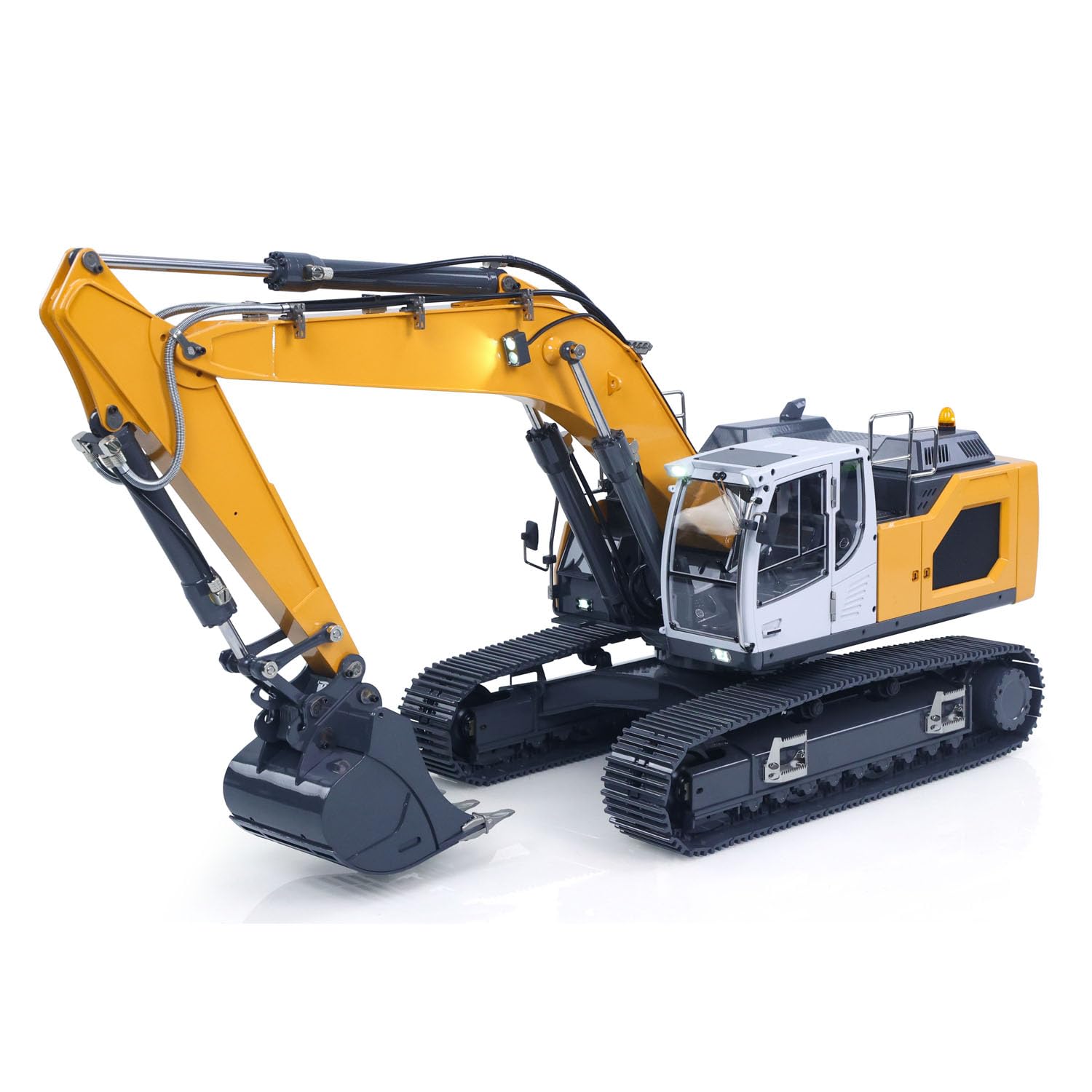 Toucan RC Hobby Excavatrice hydraulique RC 945 en métal 1/14 avec télécommande et système d'éclairage sonore