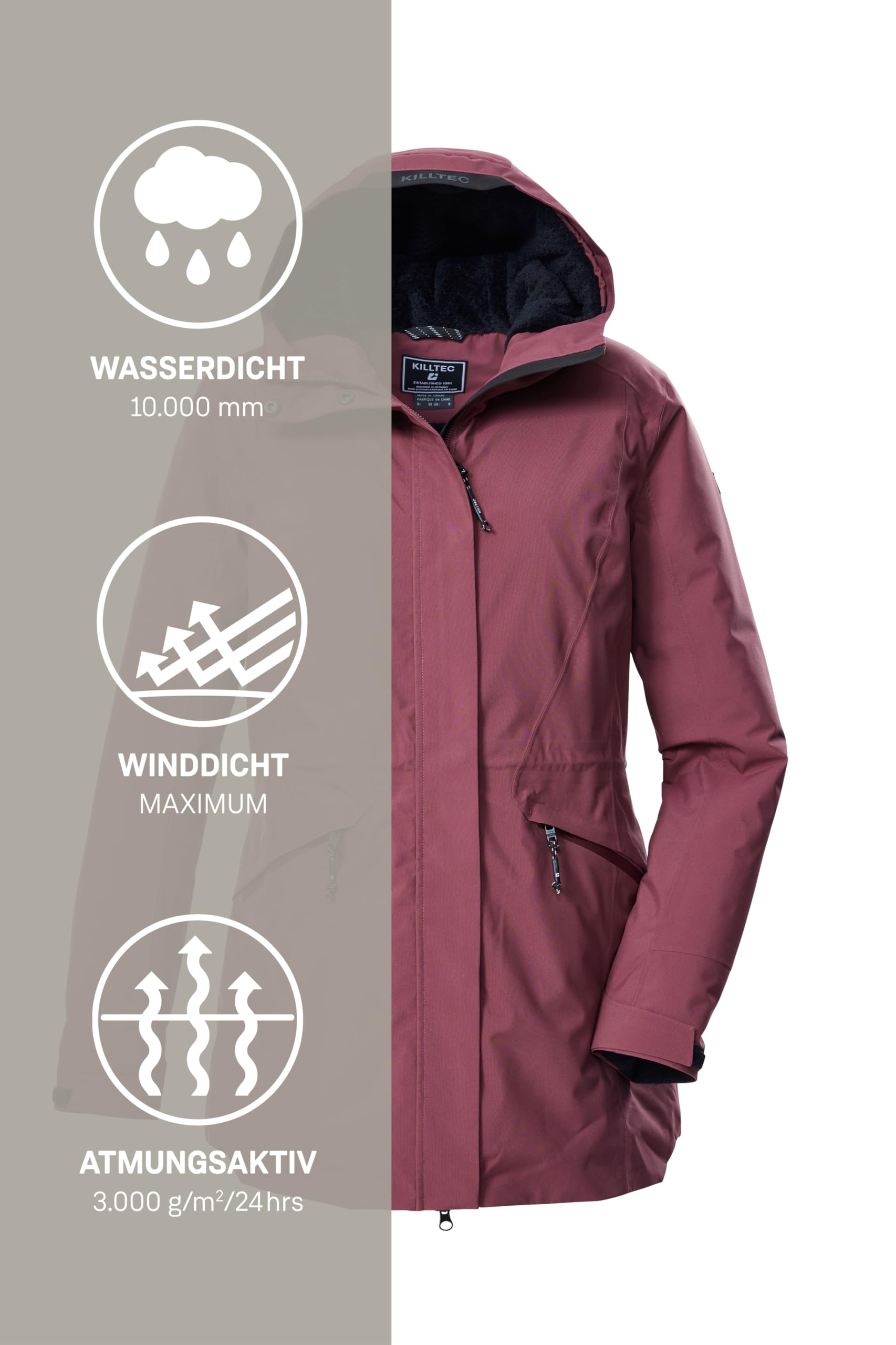 Killtec Kow 19 Wmn Prk Parka outdoor/parka fonctionnelle avec capuche Femme