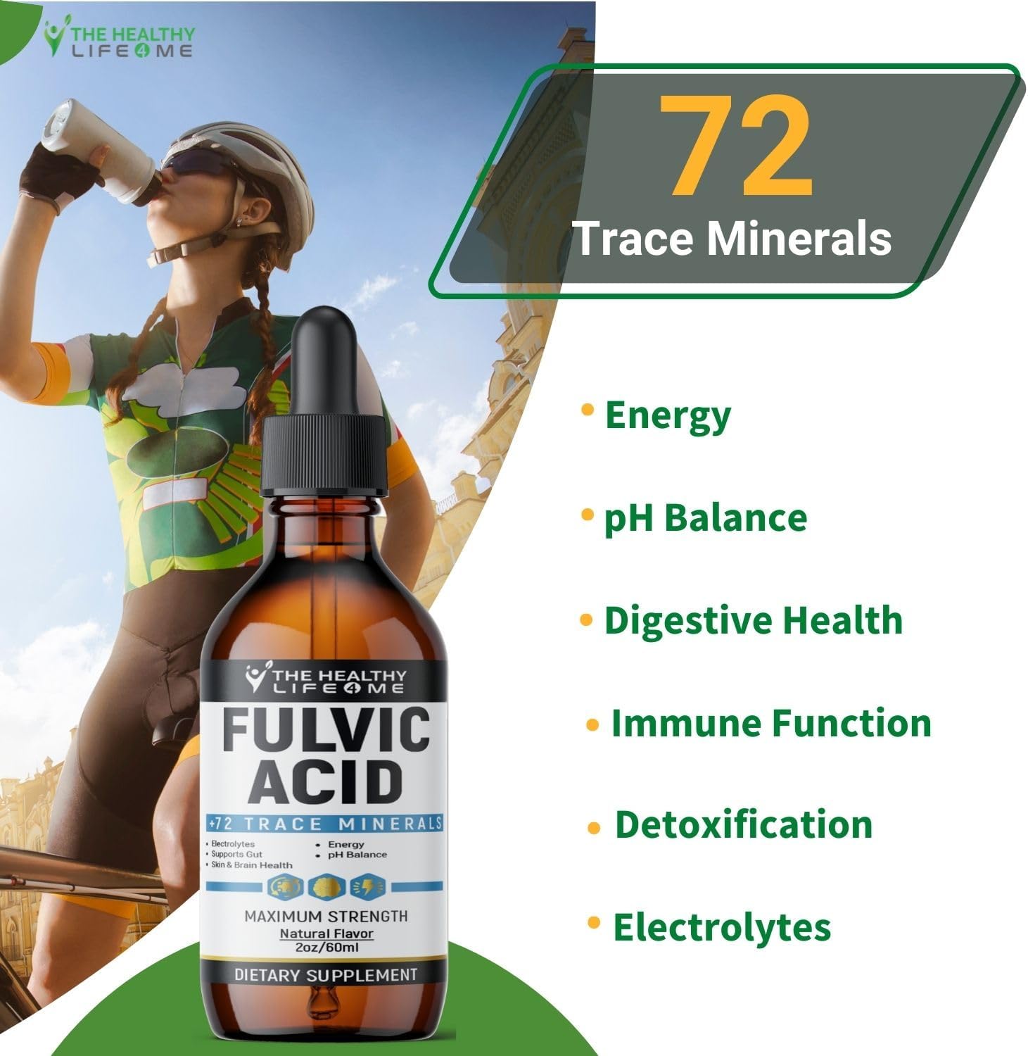 Organic Fulvic Acid + 72 Trace Minerals | Digestion | Hydration | Keto, Dietary Supplement | Energy | pH Balance | 2-Month Supply : Health & Household