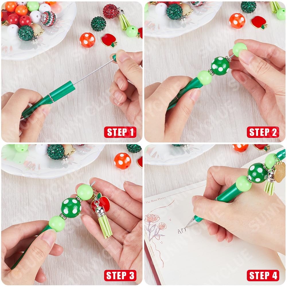 12 penna A Sfera Con Perline Plastica, Perline Per Penne Perline, Penne