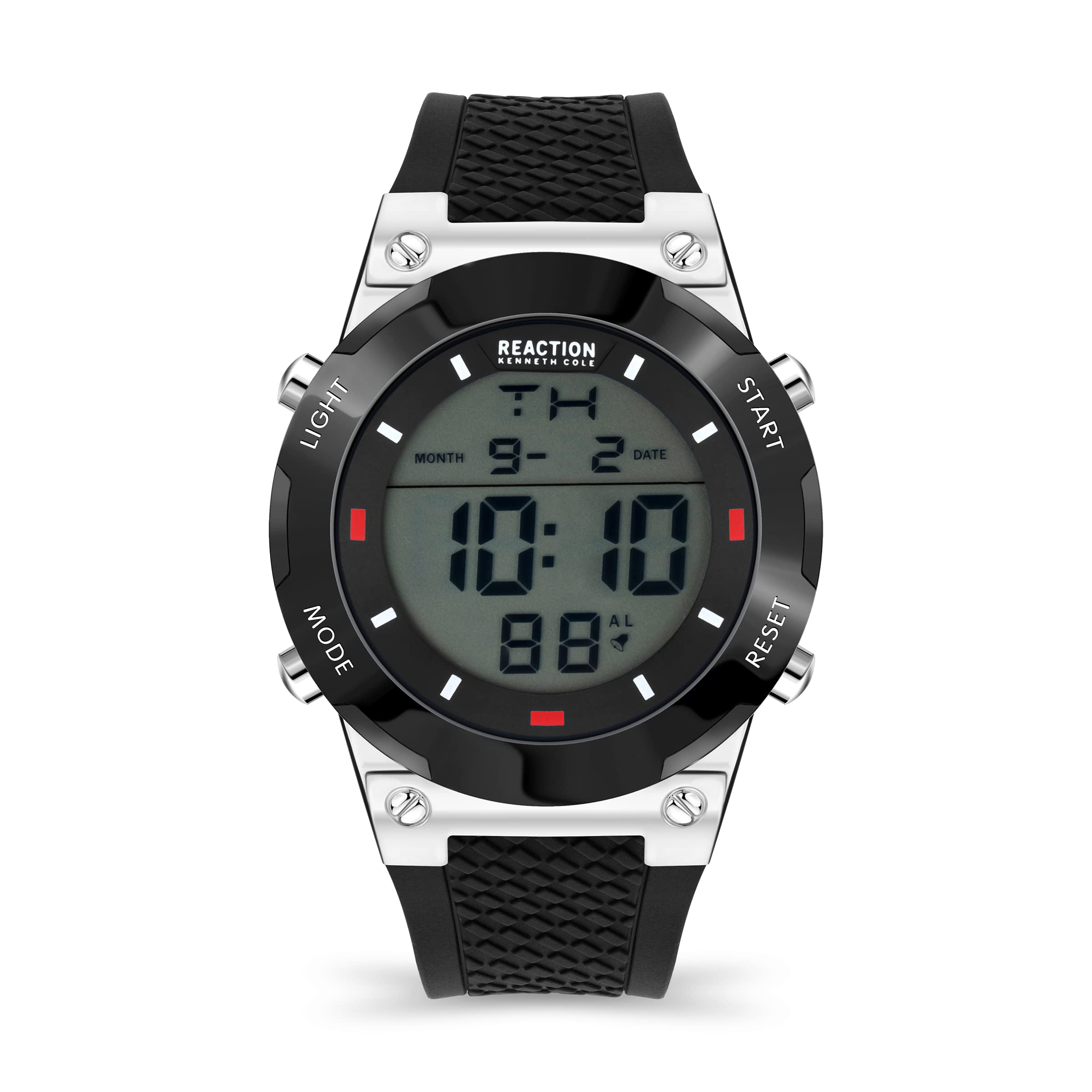 Kenneth Cole Reaction Silicone Mens Digital Watch-Krwgp2194304 (Black Dial Black Colored Strap) (B09KYCXJY3) Amazon Price History, Amazon Price Tracker
