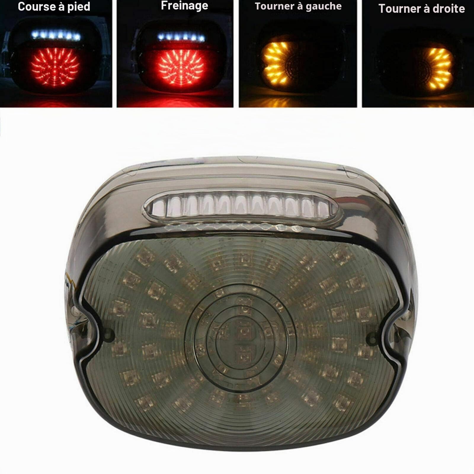 MACHSWON Feu arrière de Frein de Moto, feu arrière de Clignotant 12V / feu de Plaque d'immatriculation pour Moto