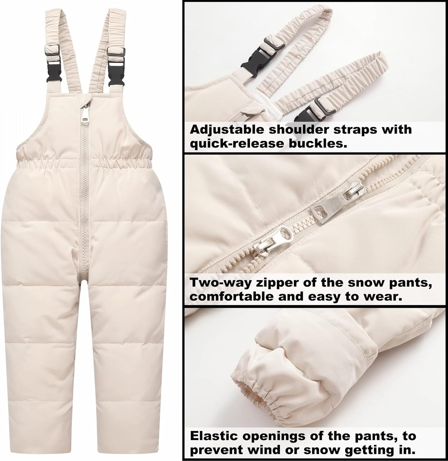 Kids Ski Suits 2 Piece Snowsuit Set Girl Boy Winter Puffer Jacket & Snow Bib Pants Windproof Outdoor Snowboard Outfit