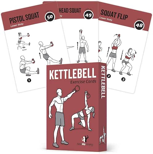 NewMe Fitness Kettlebell Workout Cards, Instructional Fitness Deck for Women