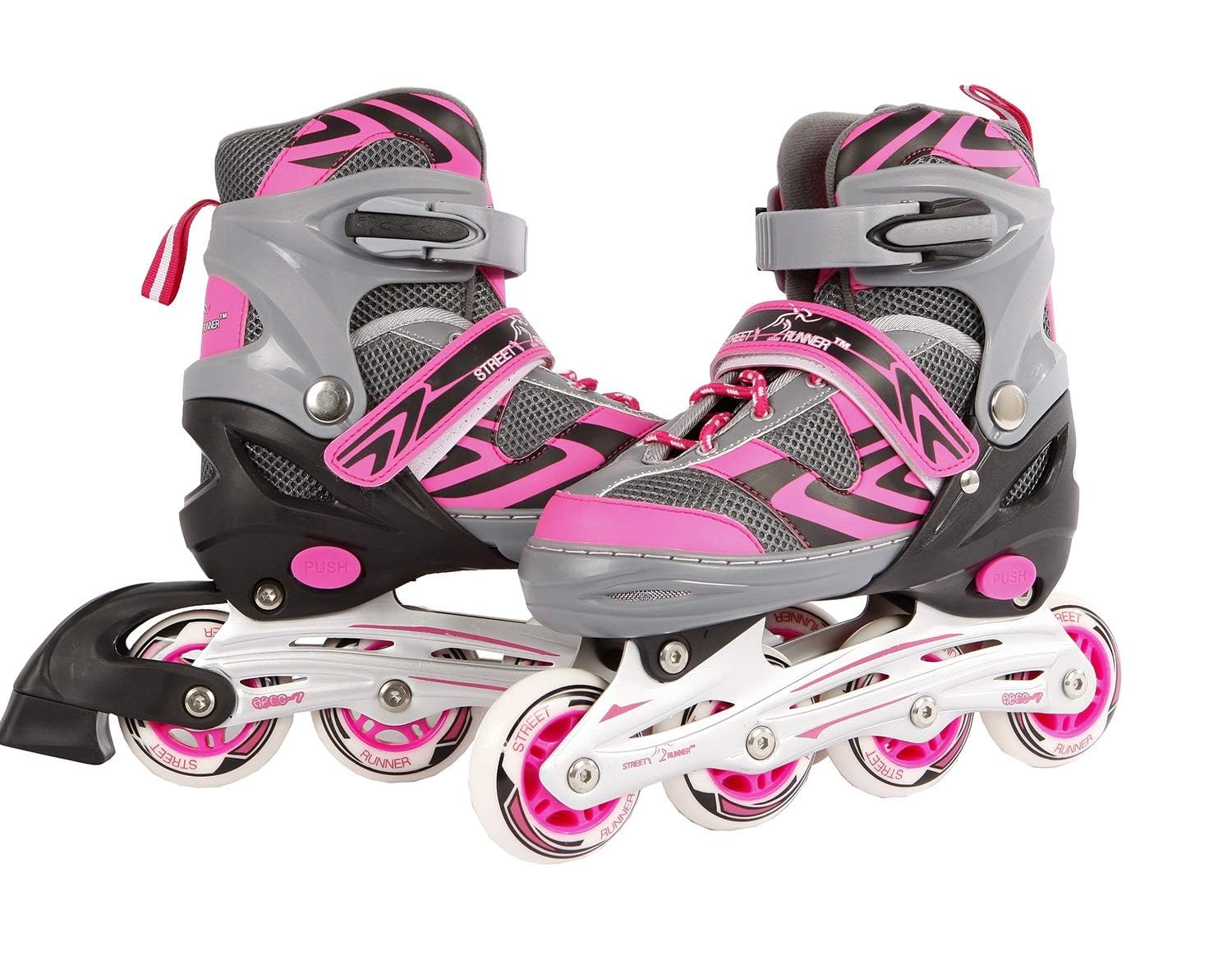 Street Rider inline skates verstelbaar - maat 29-32 - roze/groen