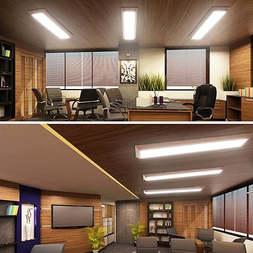 Miniatura 8 de FAITHSAIL Lámpara LED de 4 pies con CCT seleccionable de 3000K4000K5000K, regulable, 4 pies de LED lineal con aspecto de madera, 50W, 5500LM,