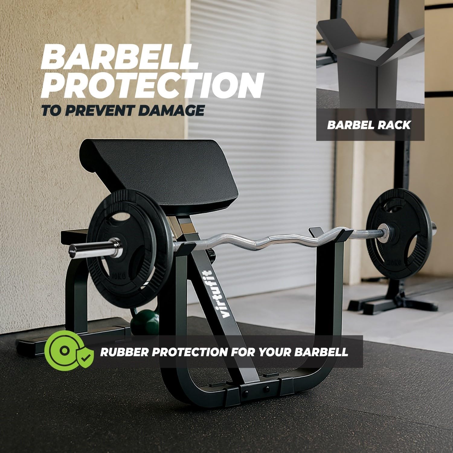 VirtuFit Preacher Curl Station – Verstellbare Curlbank mit Armstütze, Bizeps- & Armtrainer, stabile Hantelbank für Zuhause