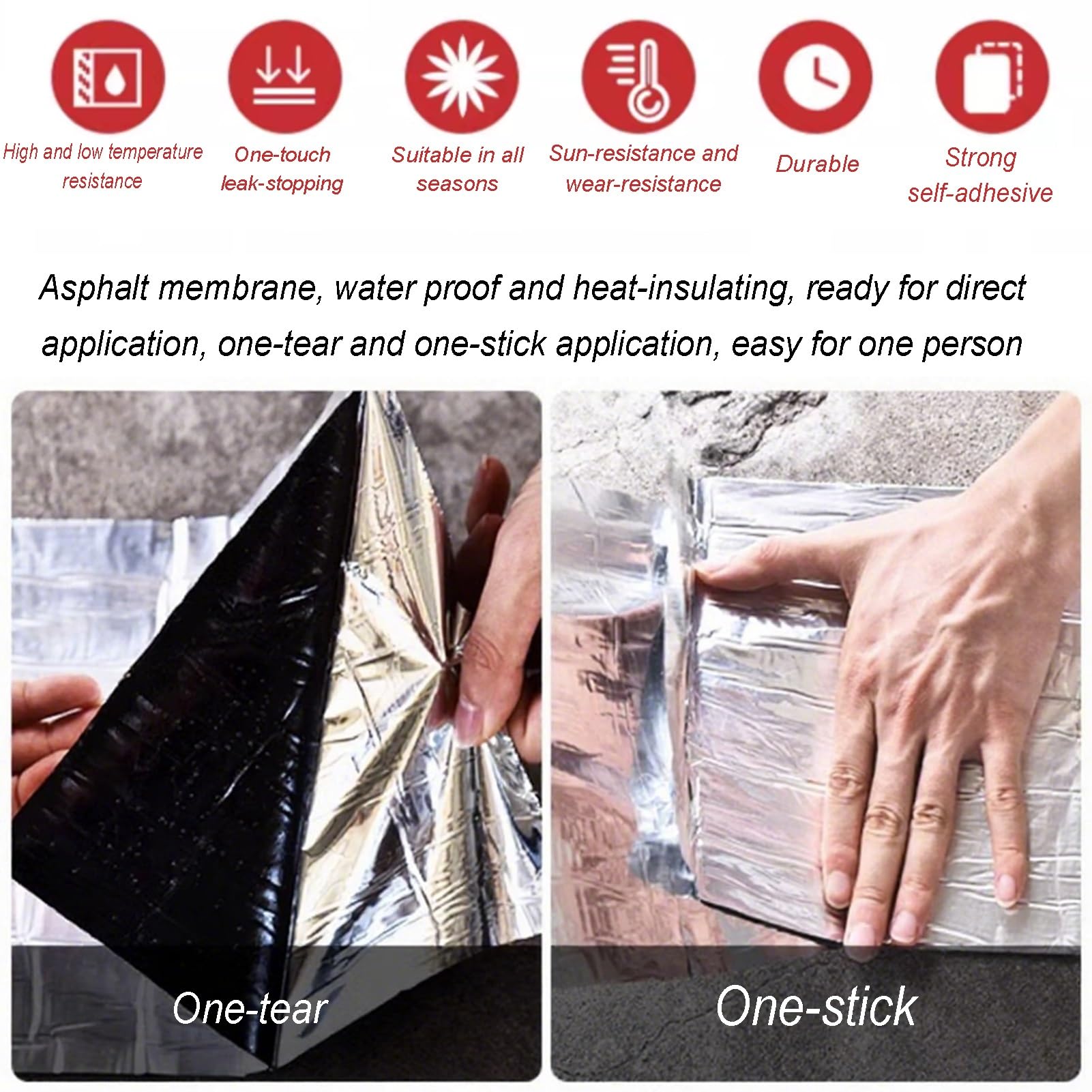 Cinta de reparación autoadhesiva impermeable para fugas de techo y tuberías, rollo de aislamiento térmico