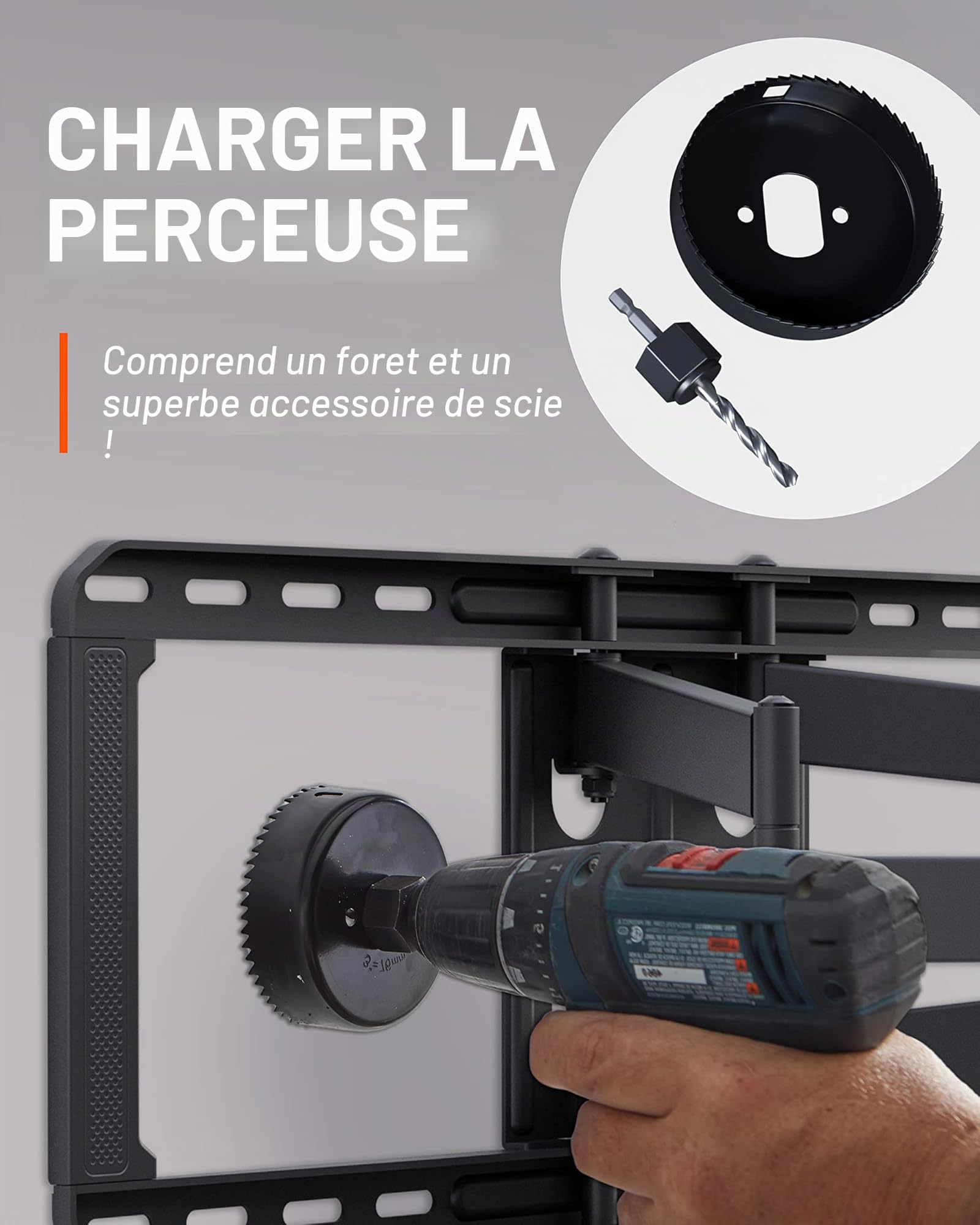 Echogear Kit De Gestion De Câbles pour TV Montée sur Support Mural TV - Goulottes Cache-Câble Facile à Installer pour Fils Electrique Basse Tension
