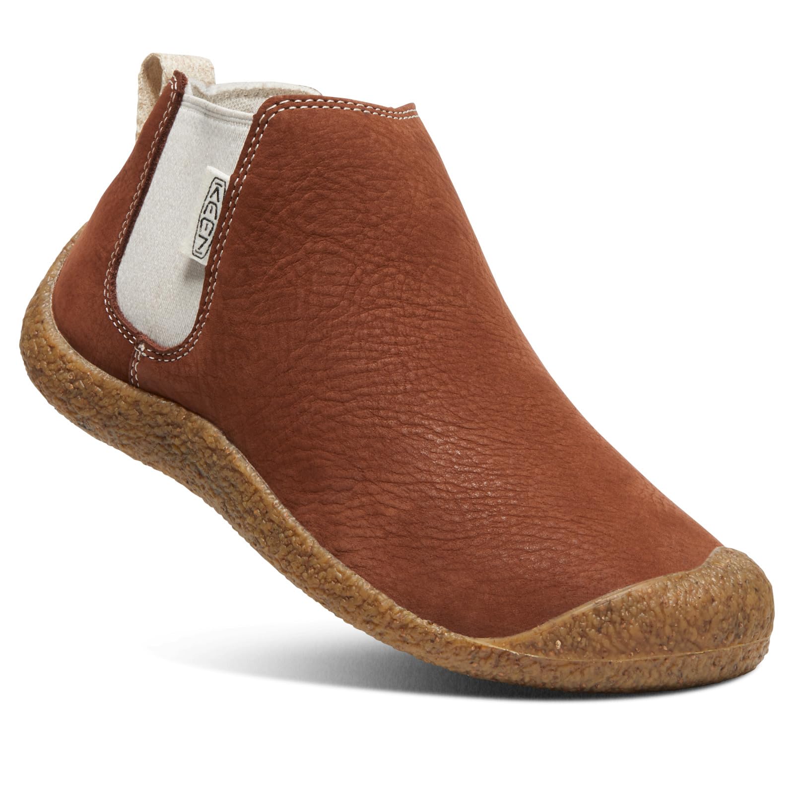 KEEN Women's Mosey Chelsea Leather Pull On Ankle Boot, Tortoise Shell/Birch, 8