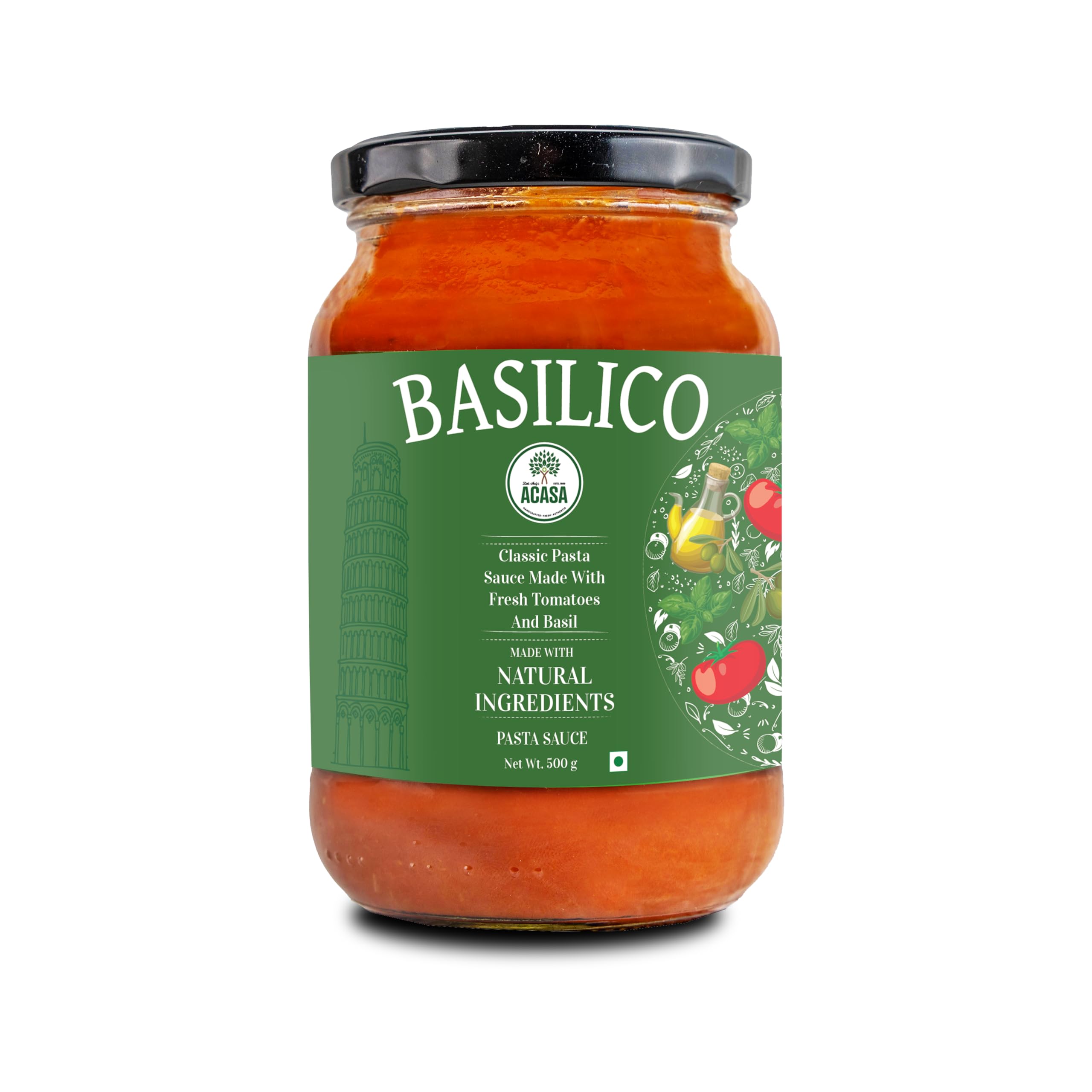 Acasa Basilico pasta sauce by Little italy -500 gm (B092PV43M3) Amazon Price History, Amazon Price Tracker