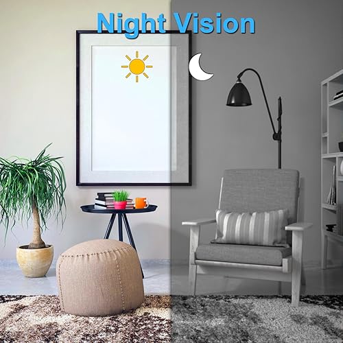 Miniatura 5 de Cámara de seguridad para el hogar de 64 GB, cámara de vigilancia 1080P, cámara interior con batería de 10000 mAh, visión nocturna, detección de