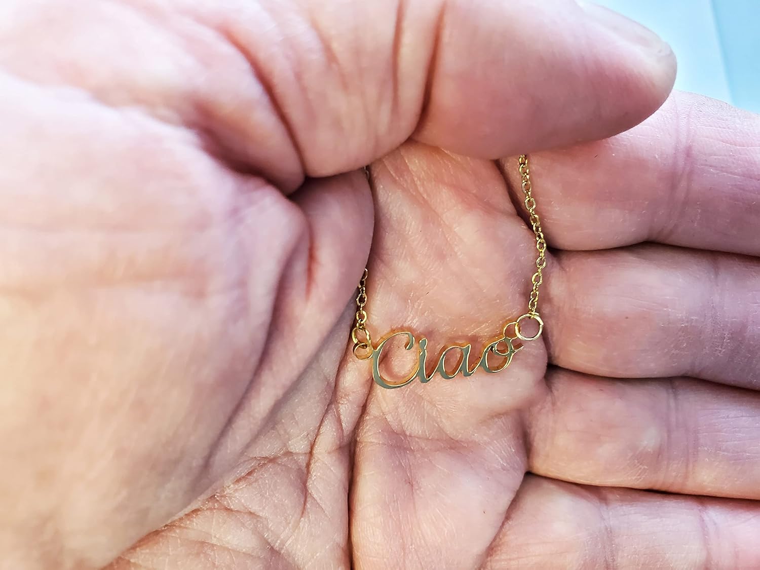Ciao Italian Necklace in Personalized Script - Italy Collection of Italia Pride Products at PSILoveItaly