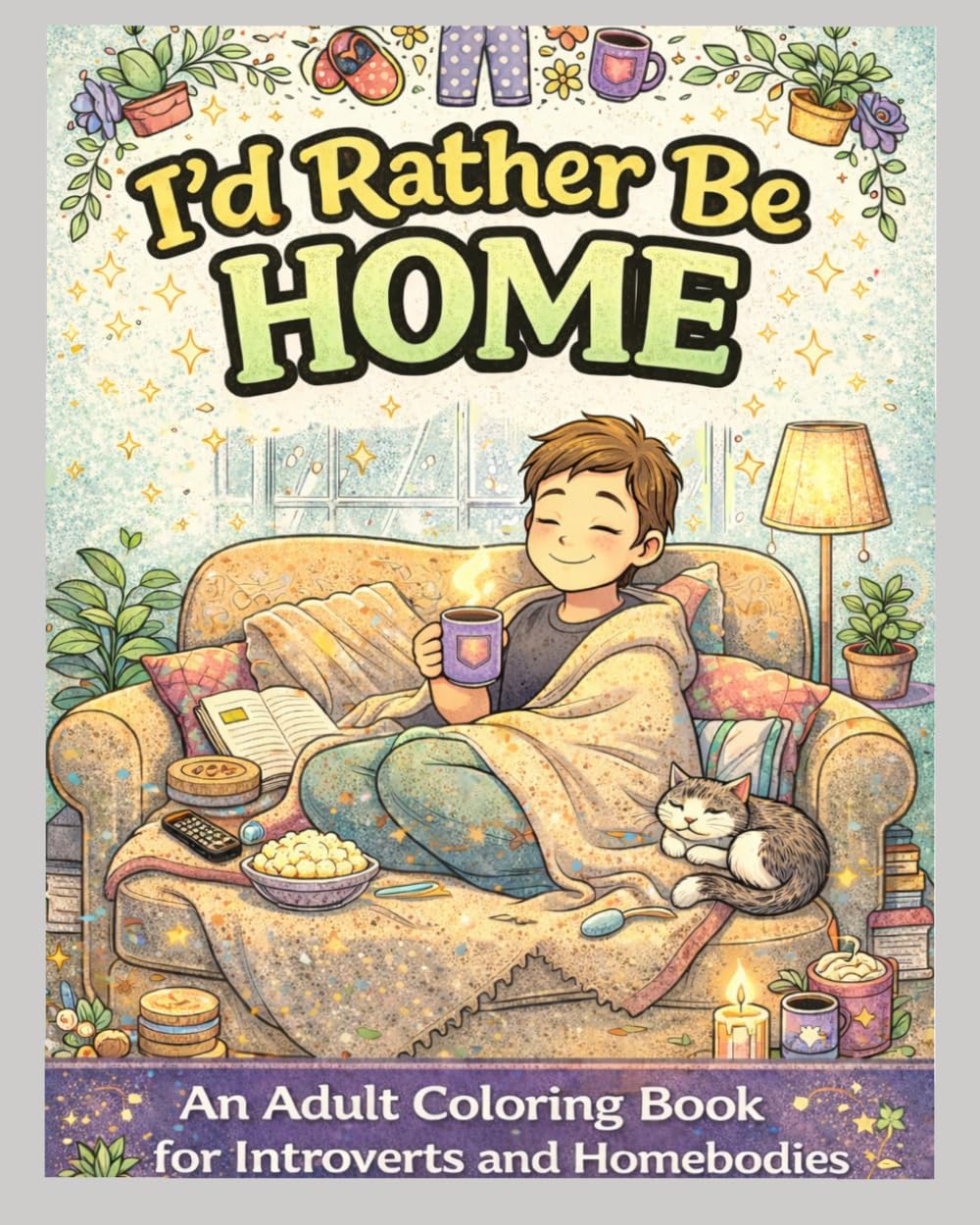 I'd Rather Be Home: A Funny Adult Coloring Book for Introverts and Homebodies | Cozy, Relaxing & Stress Relief Designs
