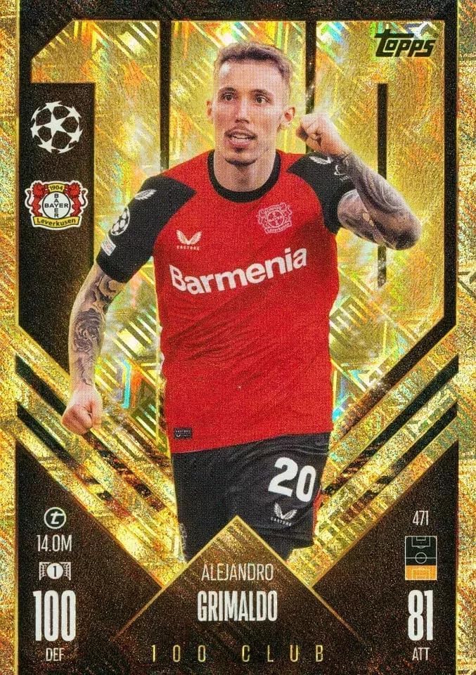 Match Attax 2024 2025 100 Club Trading Card Selection (100 Club - Alejandro Grimaldo)