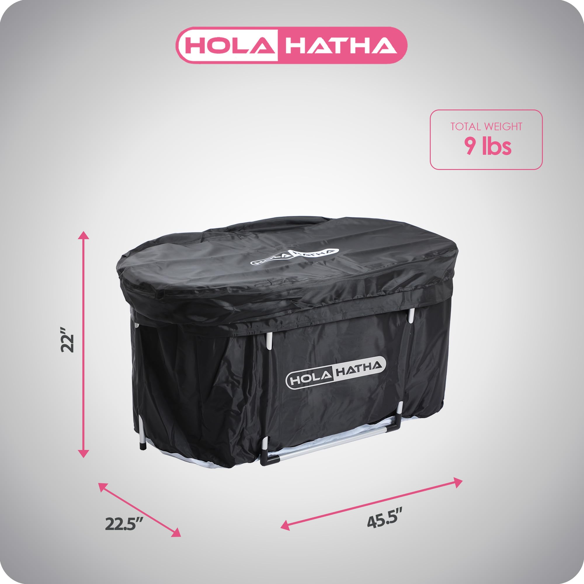 HolaHatha 129 Gal Ice Bath Tub, Portable Hot/Cold Water Plunge for