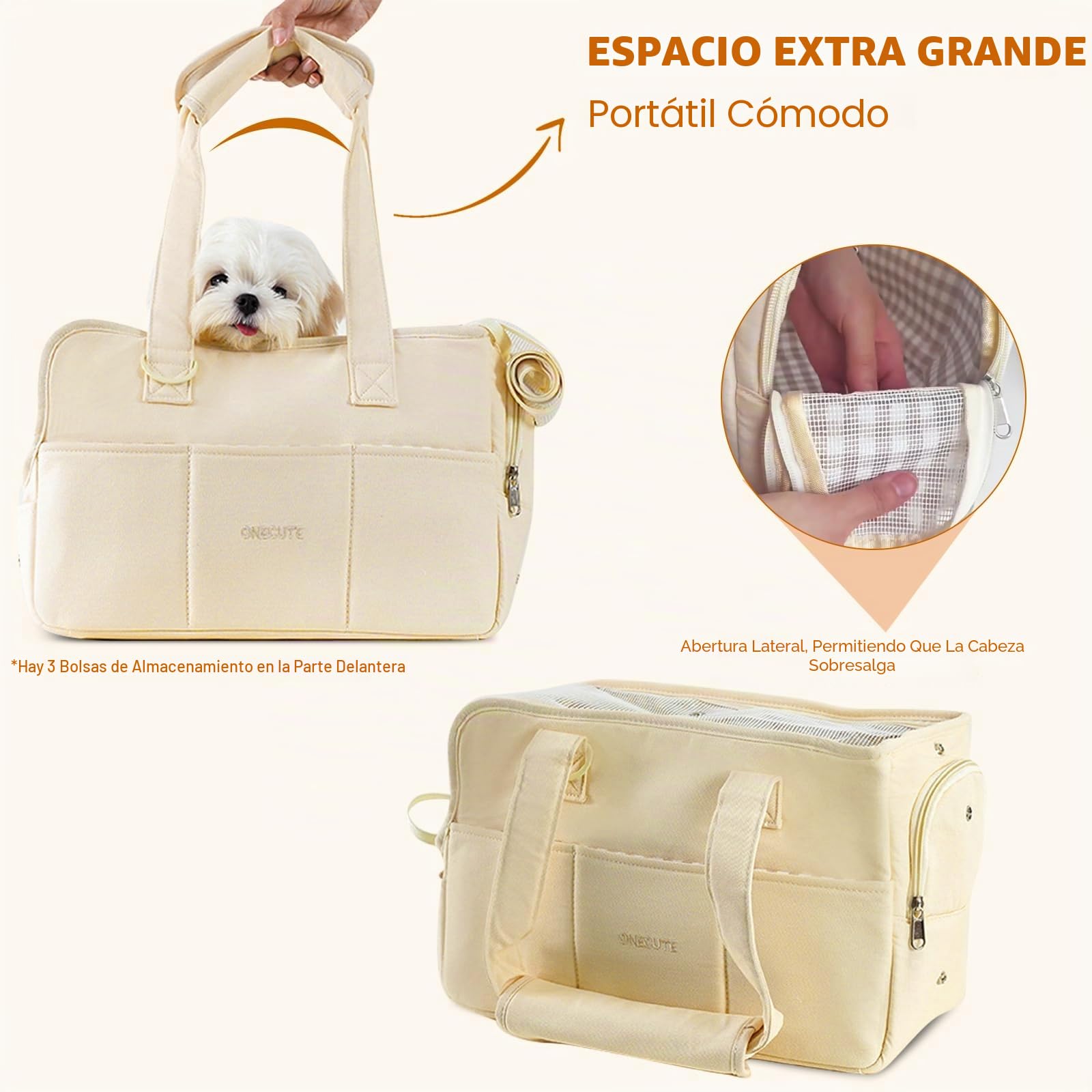PETCUTE Bolso para Transportar Mascotas,Transportín para Perros y Gatos con Colchoneta Removible,Bolsa Portátil y Plegable para Gatos con Correa de Seguridad,para Cachorros y Otros Animales Pequeños