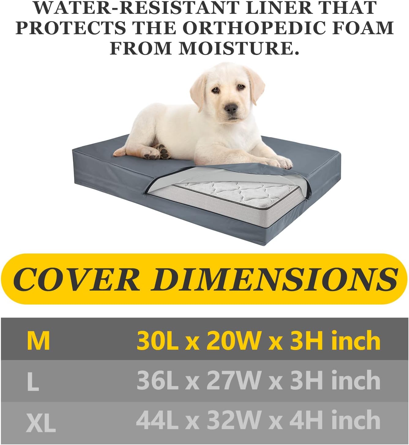 SELUGOVE Dog Bed Replacement Cover Washable, Thicker and Tear Proof Waterproof Oxford Cloth, with Handle and Zipper, Reusable Dog Bed Liner-Medium : Pet Supplies