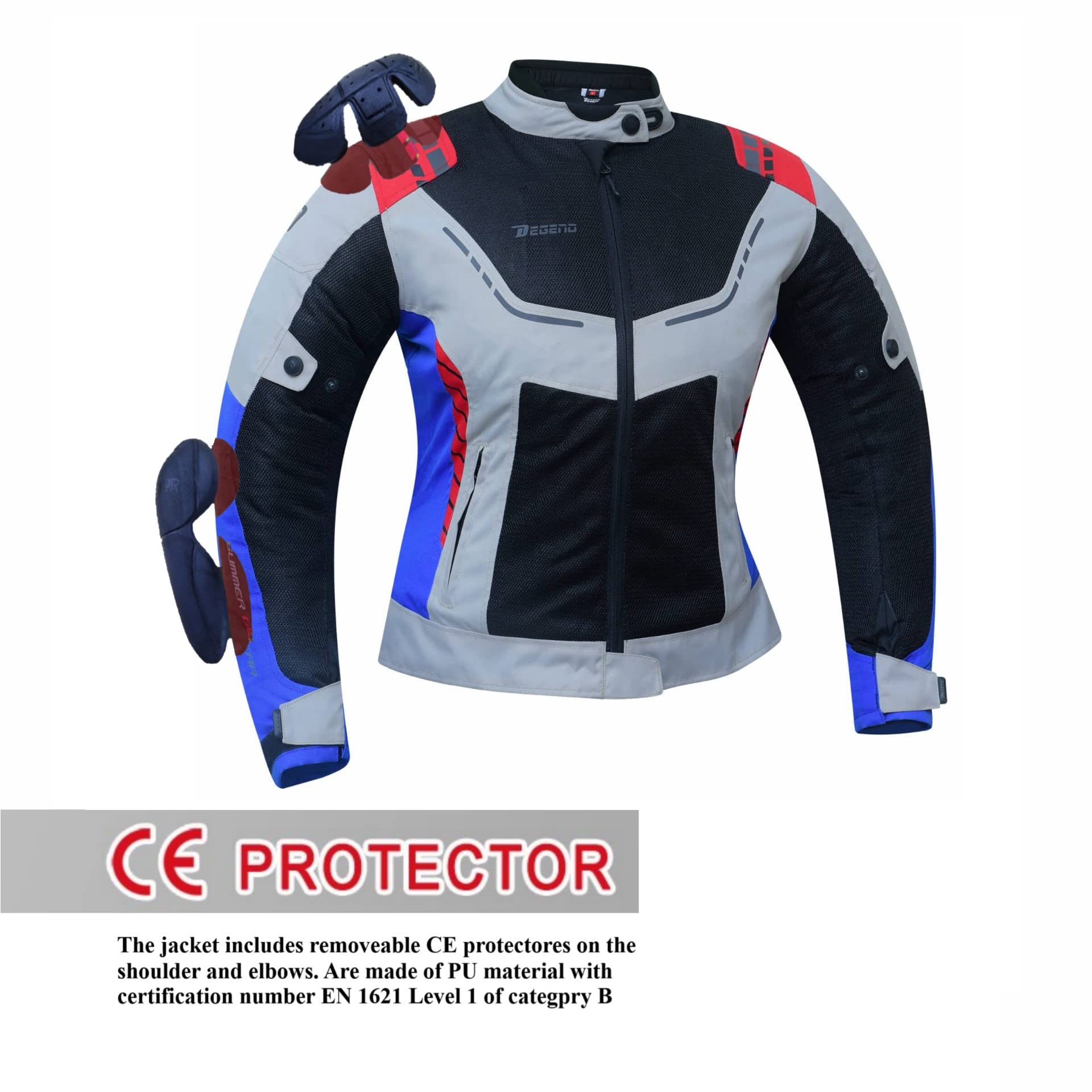 BREEZE LADY | Giacca Moto Estiva da Donna con Protezioni di Livello 2 + Fodera Impermeabile Rimovibile - Giacchetta Omologata, XS-3XL