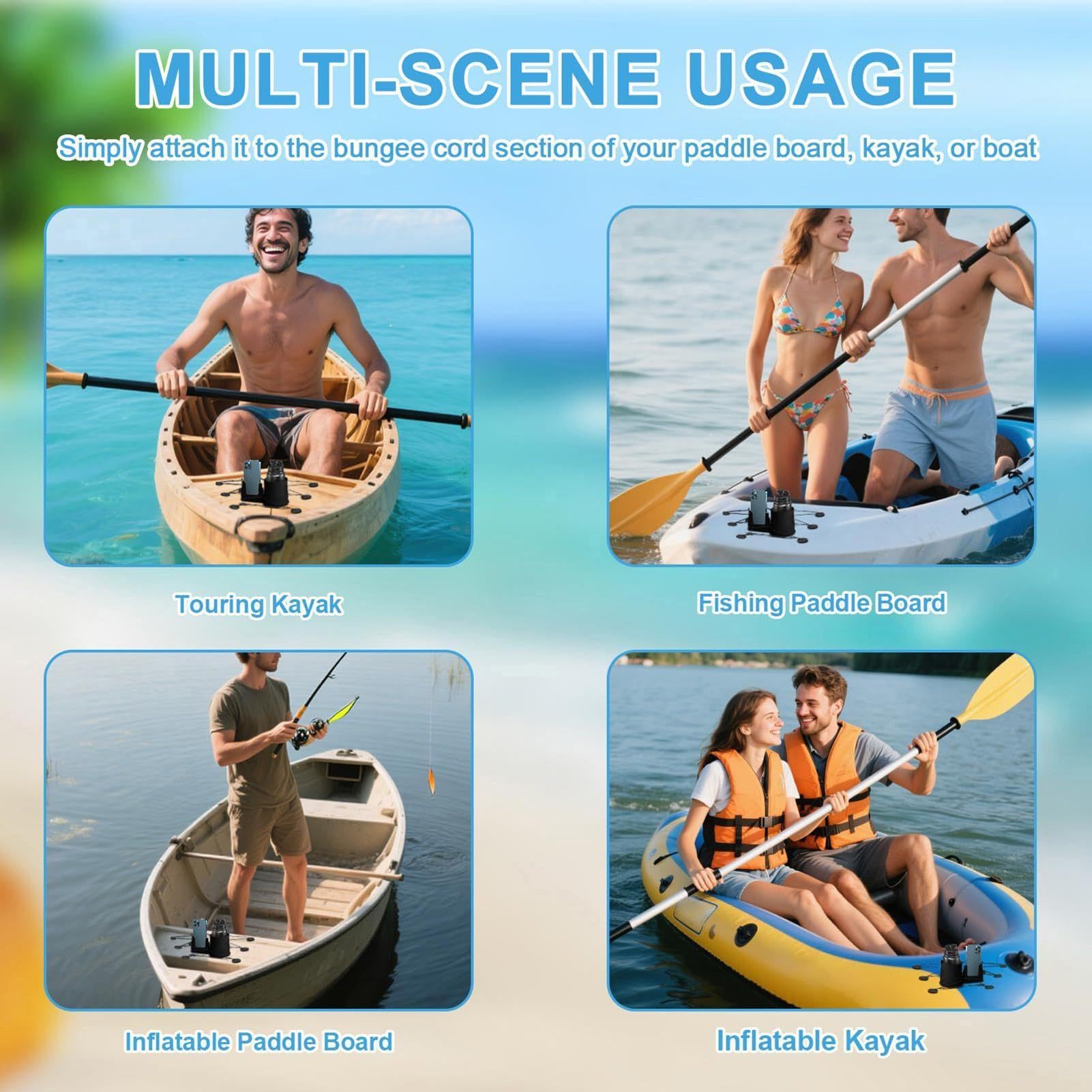 Portavasos para Tabla De Remo - Soporte para Teléfono con Taza para Tabla De Remo | Accesorios De Tablas De Paddle De Pie Antivuelco para Tablas De Surf, Yoga Al Aire Libre, Surf, Aventuras