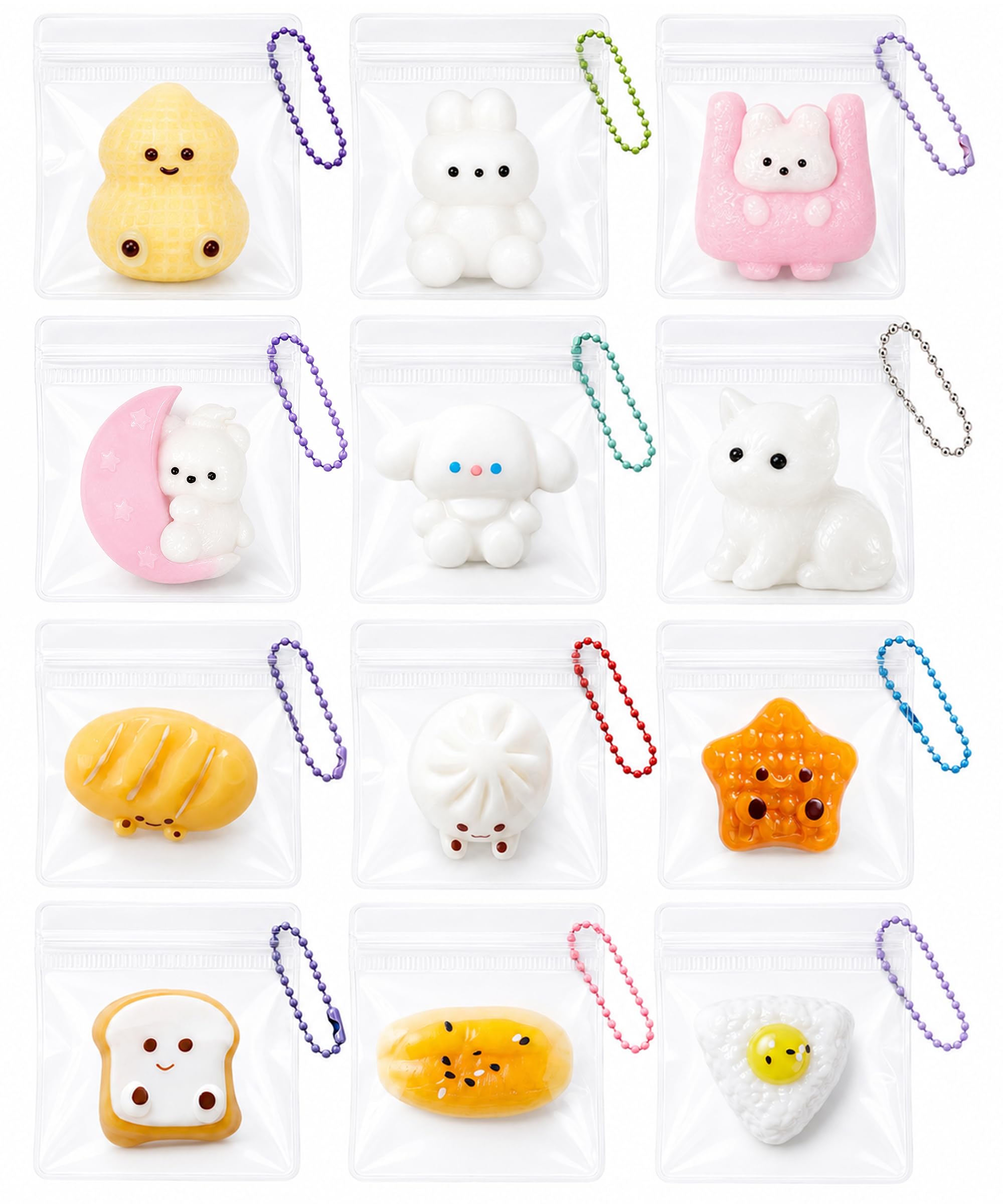 Amazon | CHALAN ミニ スクイーズ キーホルダー 12個セット ぷにぷに