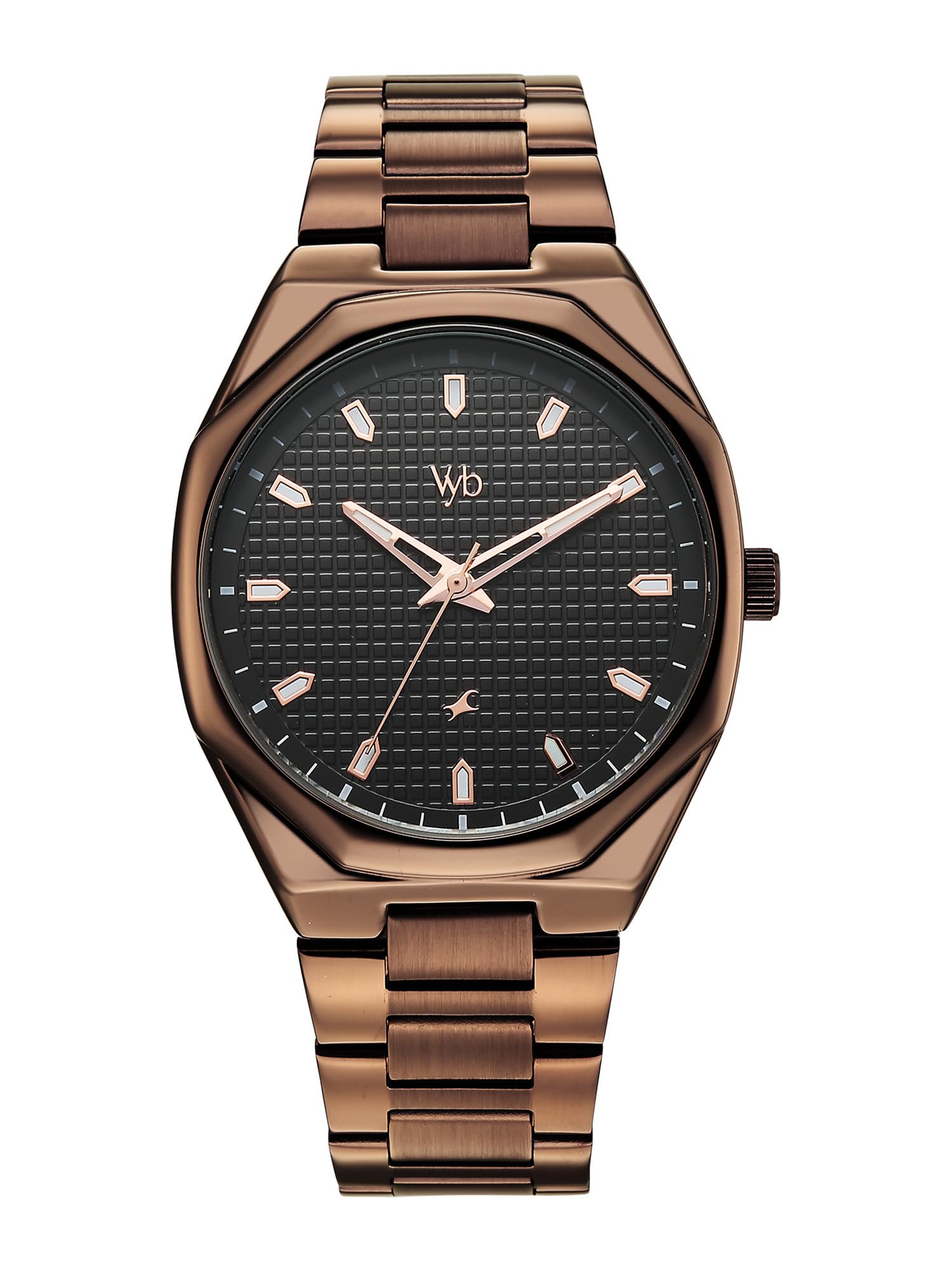 Fastrack Vyb Nimbus with Quartz Analog Black Dial Brown Zinc Alloy Strap Watch for Men - FV30043QM01W-image-46