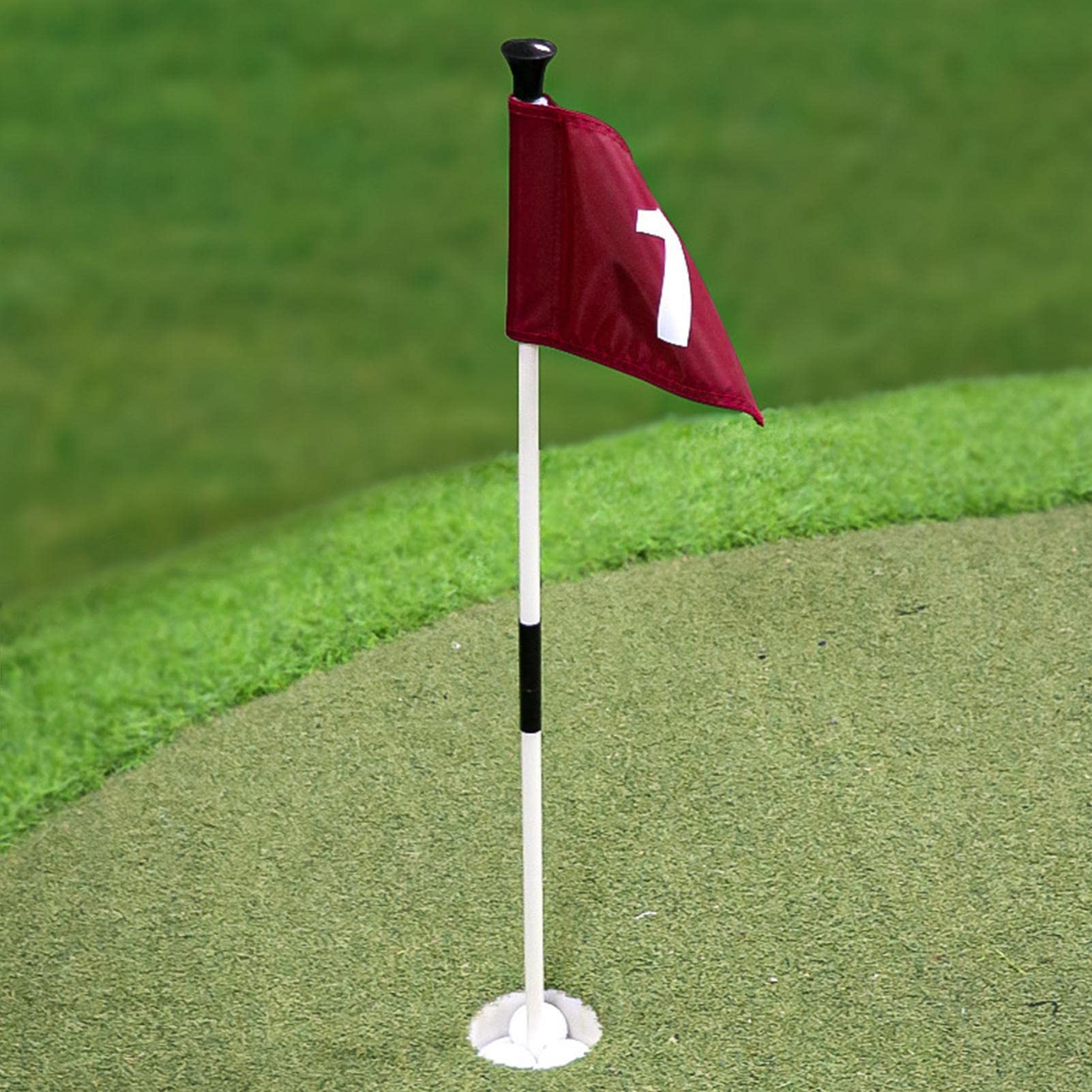Flagstick Golf | práctica de poner banderas verdes para patio – Juego de mástil de bandera portátil de 2 secciones, suministros para campo de golf
